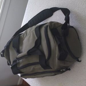 Eddie Bauer Olive Green Duffel Bag with Black Straps